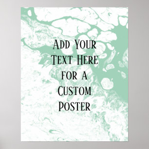 Póster Añadir tu texto Personalizado, mármol verde blanco