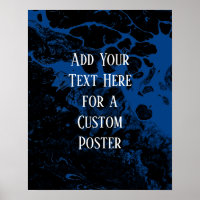 Añadir tu texto Personalizado negro y mármol azul 