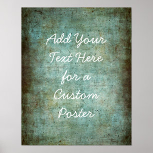 Póster Añadir tu texto Personalizado verde y moreno