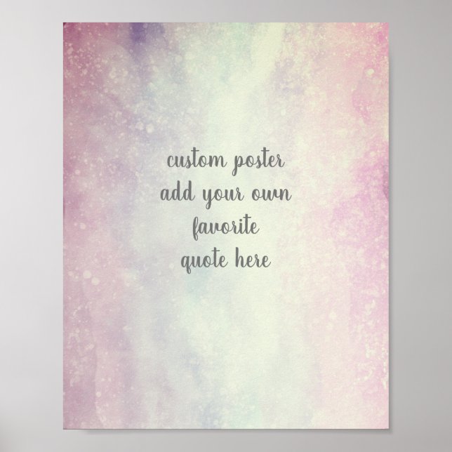 Póster añadir una acuarela pintada de comillas (Frente)