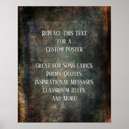 Póster Añadir una cita de texto texturas cálidas y oscura