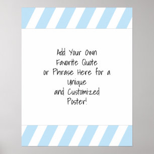 Póster Añadir una cita Personalizado tiras diagonales azu