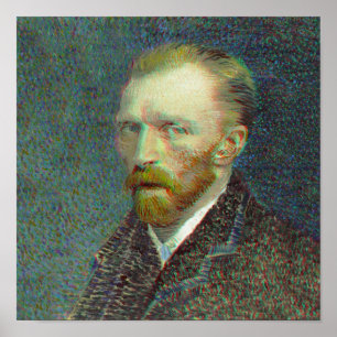 Póster Anaglyph 3D Vincent van Gog autorretrato
