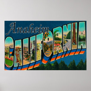 Póster Anaheim, California - Large Letter Scenes
