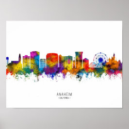 Póster Anaheim California Skyline