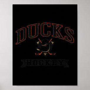 Póster Anaheim Ducks Hockey Vintage Blanco Oficial Nhl 