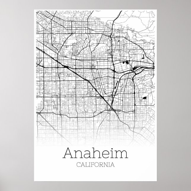 Póster Anaheim Map - California - City Map Poster (Frente)