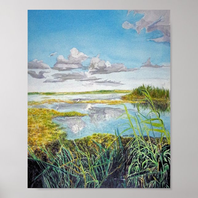 Póster Anahuac, imagen acuarela de Texas (Frente)