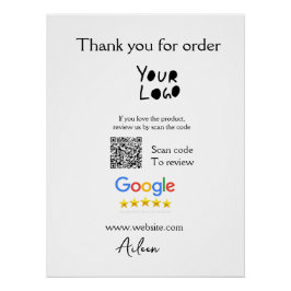 Póster Análisis del código QR del sitio web del logotipo 