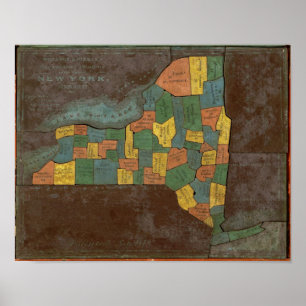 Póster Análisis geográfico del estado de Nueva York