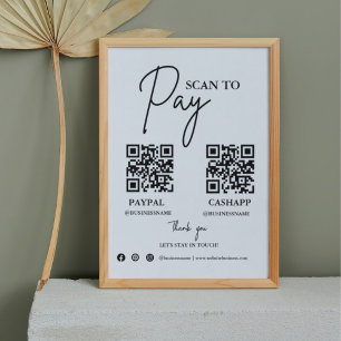Póster Analizar para pagar el signo de pago de código Qr