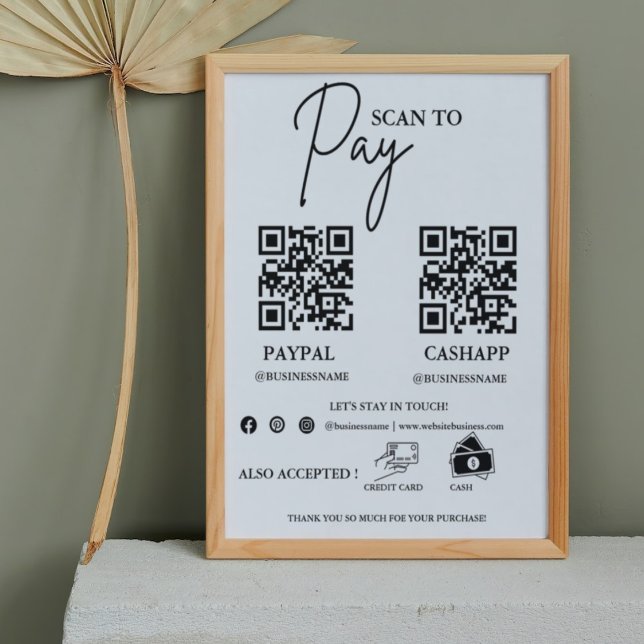 Póster Analizar para pagar el signo de pago de código Qr  (Subido por el creador)