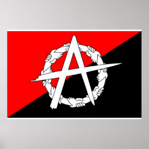 Póster Anarchist hands flag poster
