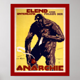 Póster Anarquía - Poster alemán de la Primera Guerra Mund
