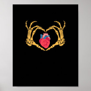 Póster Anatomía cardíaca de mano de esqueleto Enfermera c