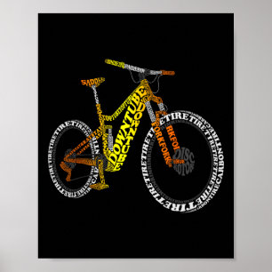 Póster Anatomía de Bicicleta Partes de Bicicleta de Monta
