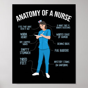 Póster Anatomía De Enfermería De Una Enfermera