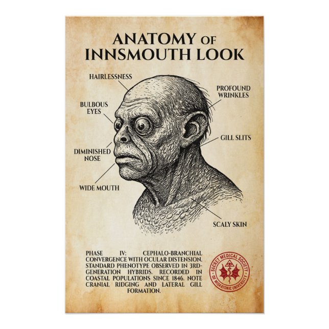 Póster Anatomía de la mirada innsmouth - Notas internas,  (Anverso)