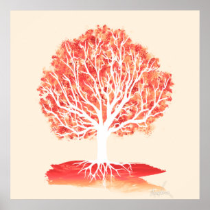 Póster Anatomía de un árbol. (24x24)