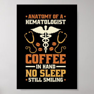 Póster Anatomía de un diseño de enfermera de hematología