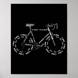Póster Anatomía de una bicicleta - Partes divertidas de b