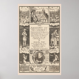 Póster Anatomía del estudio psicológico Melancholy 1621
