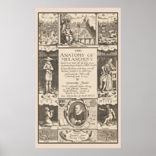 Póster Anatomía del estudio psicológico Melancholy 1621