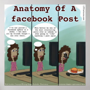 Póster Anatomía Divertida De Una Publicación De Facebook