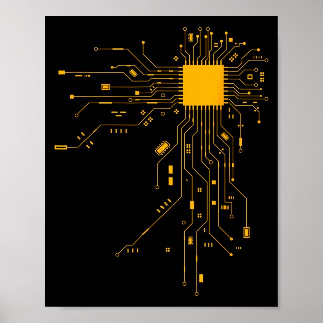 Póster Anatomical Heart Cpu Processor Computer Science Pr (Frente)