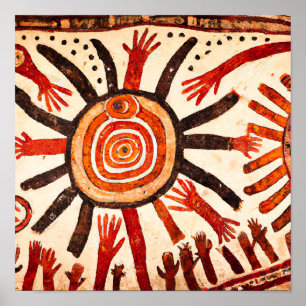 Póster Ancestro radiante: el mural de culto al sol