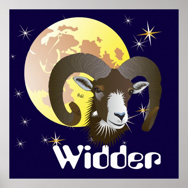 Póster Ancha 21. März bis 20. Poster de abril (Frente)