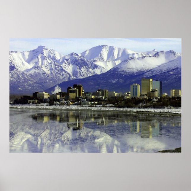 Póster Anchorage Alaska Skyline (Frente)