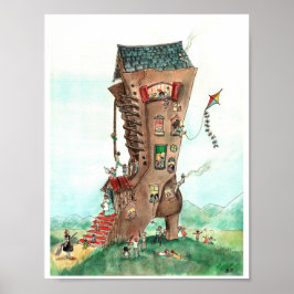 Póster Anciana en el Zapato