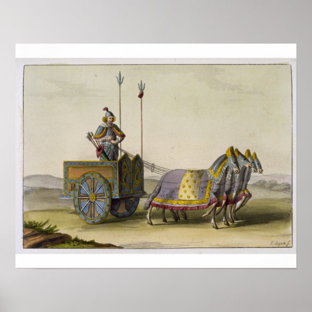 Póster Anciano carro de guerra chino, de 'Le Costume Anci (Frente)