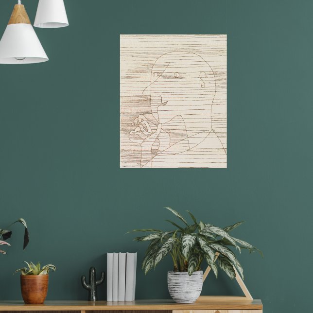 Póster Anciano contando con sus dedos, (Salón 1)