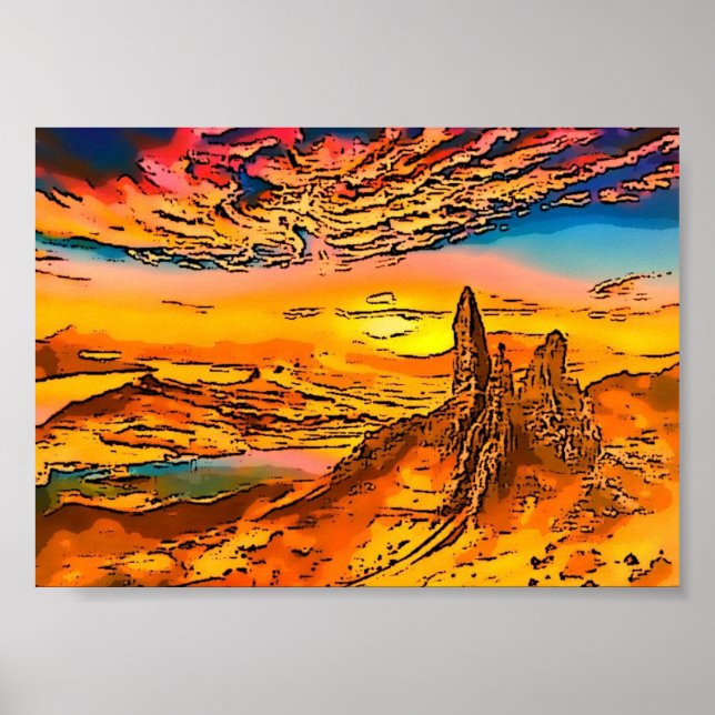 Póster Anciano de Skye, Escocia de la tormenta (Frente)