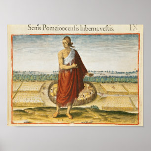 Póster Anciano pomeiooc con ropa de invierno