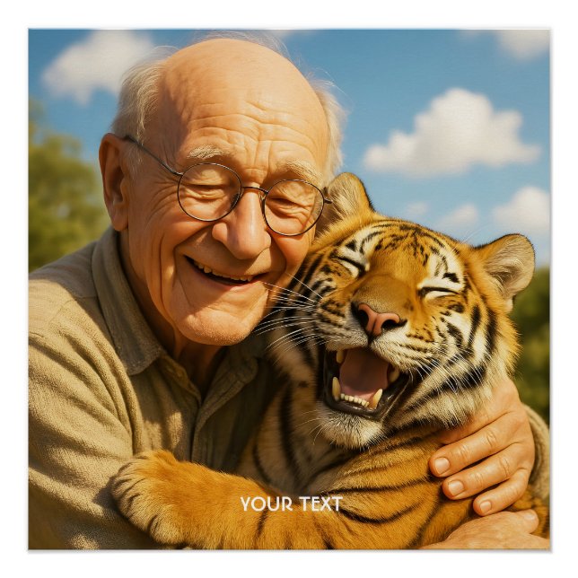 Póster Anciano Tigre Lindo Fantasía (Anverso)