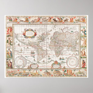 Póster Ancient Map of the World 