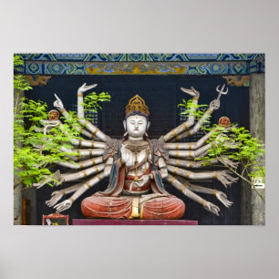 Póster Ancient painted sculptures in Shuanglin
