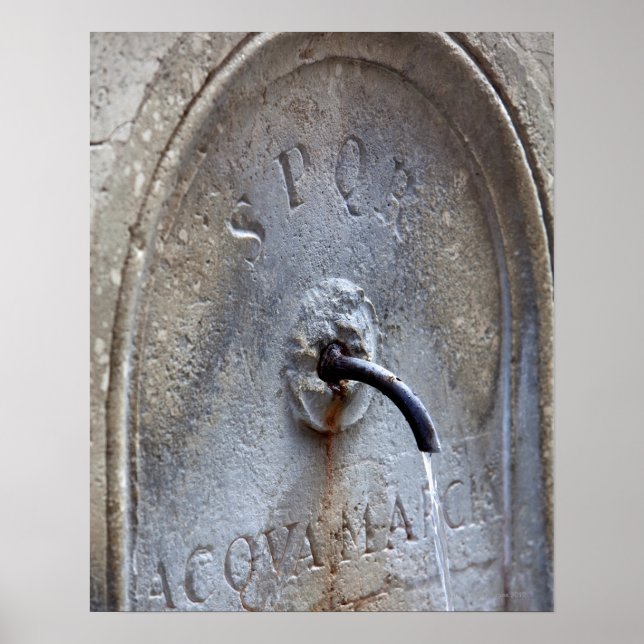 Póster Ancient Roman public water fountain (Frente)