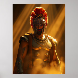Póster Ancient Spartan Warrior in Golden Sunlight