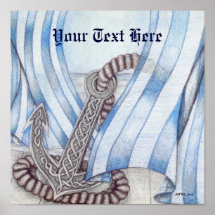 Póster Ancla celta Nautical