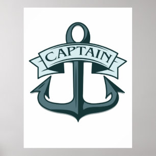 Póster Ancla de barcos Capitán