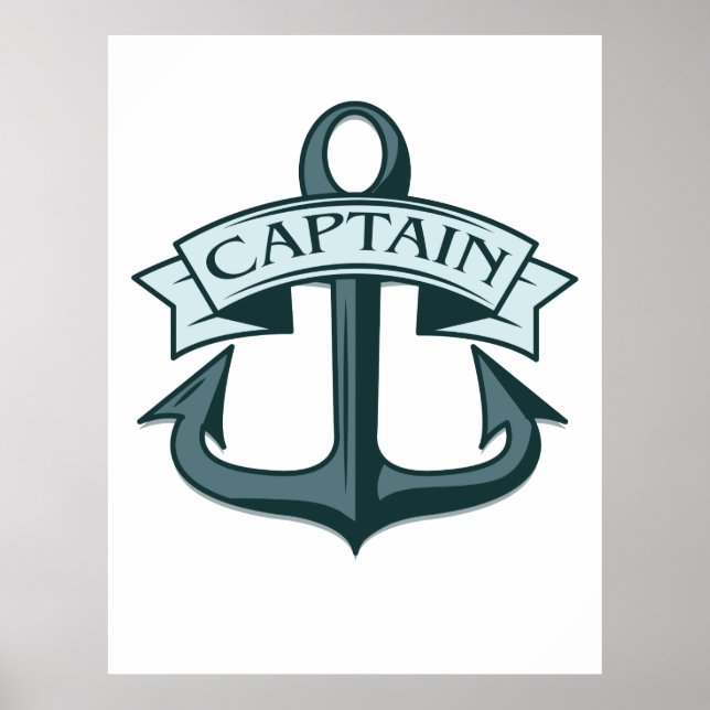 Póster Ancla de barcos Capitán (Frente)