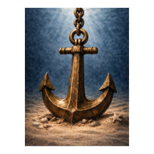 Ancla de Bronce Bajo el Océano