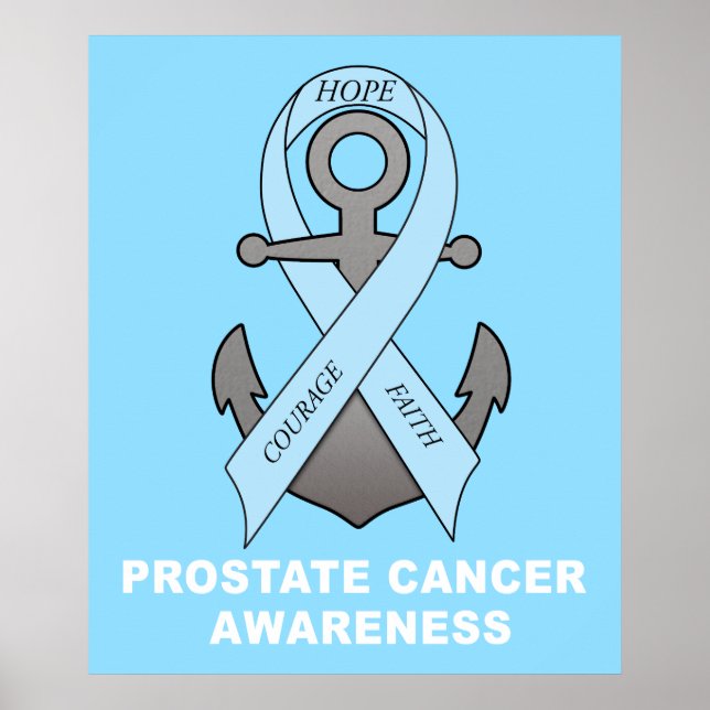 Póster Ancla de Esperanza de Cáncer de Próstata (Frente)