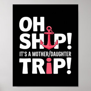 Póster Ancla de vacaciones de crucero de viaje de madre e