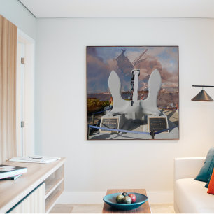 Póster Ancla del USS Arizona y barco en Pearl Harbor