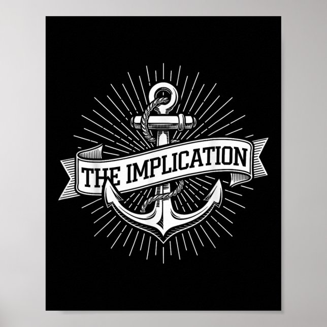 Póster Ancla Marítimo La Implicación Náutica Vela R (Frente)